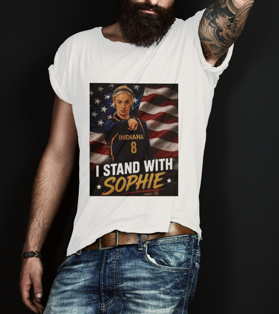 I Stand With Sophie Cunningham Indiana 8 American Flag T-Shirt