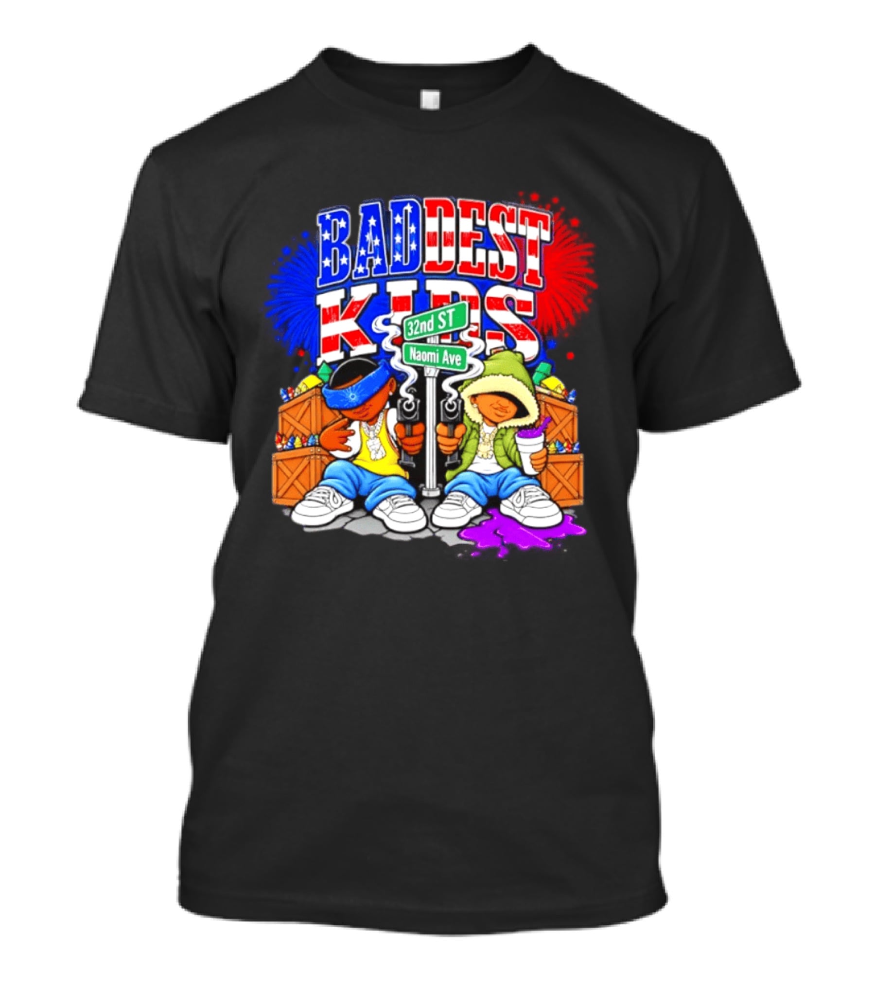 Baddest Kids 32nd St Naomi Ave Streetwear T-Shirt