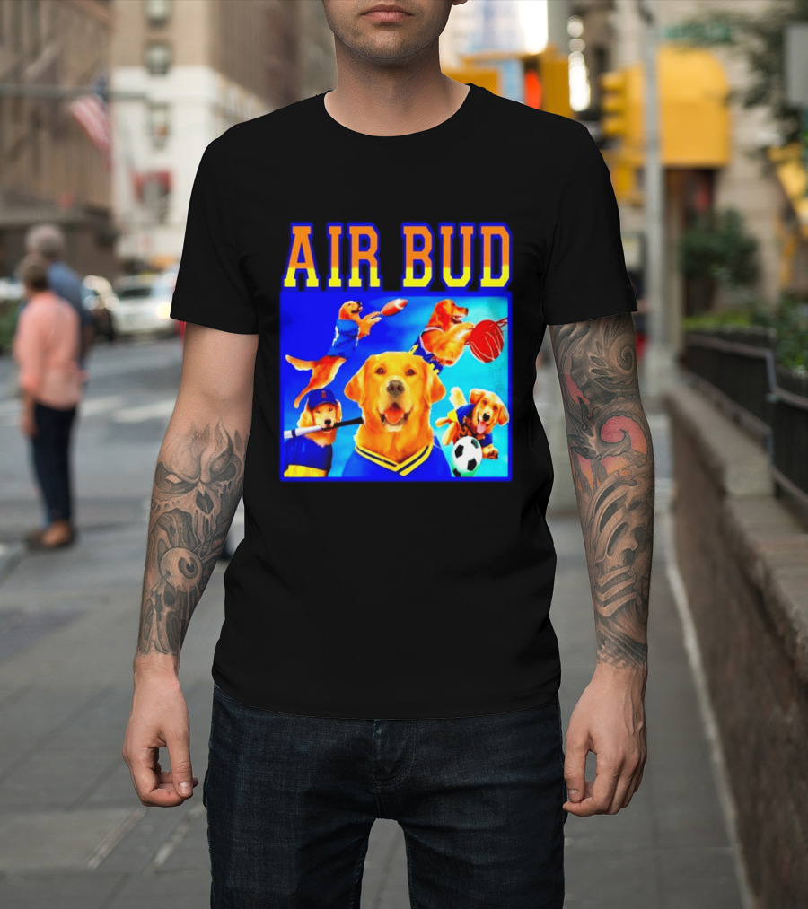 Air Bud Golden Retriever Basketball Football Soccer Sports Collage T-Shirt