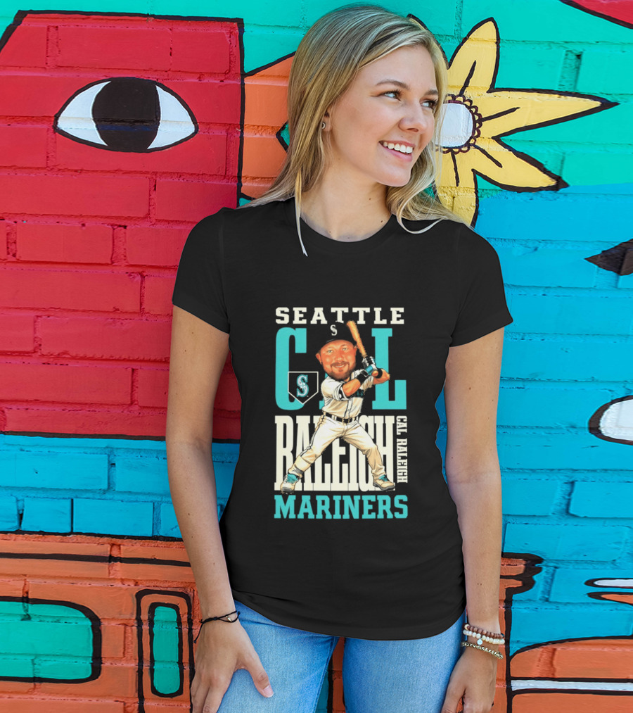 Seattle Mariners Cal Raleigh Baseball Caricature Mariners T-Shirt