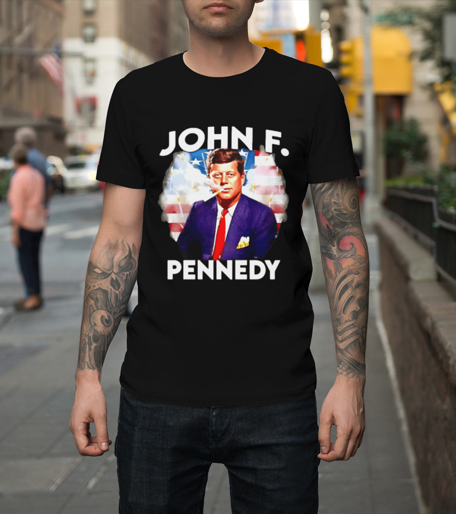 John F Pennedy JFK President Smoking Vape Flag T-Shirt