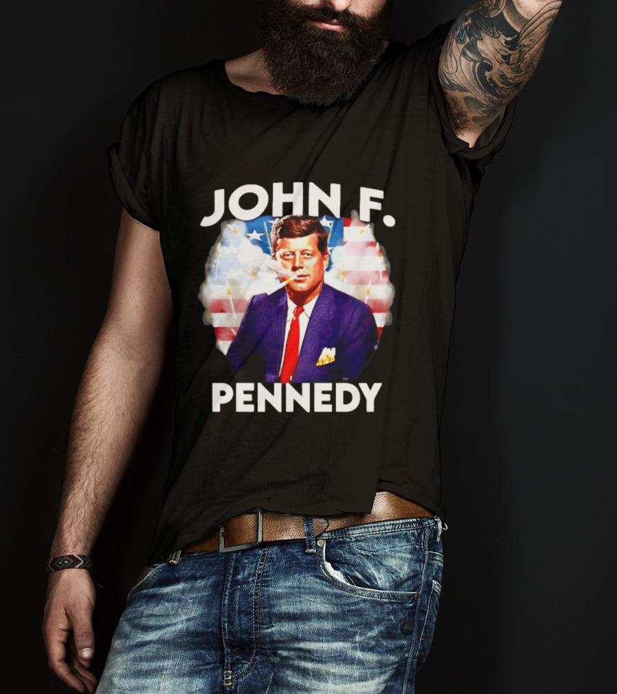 John F Pennedy JFK President Smoking Vape Flag T-Shirt