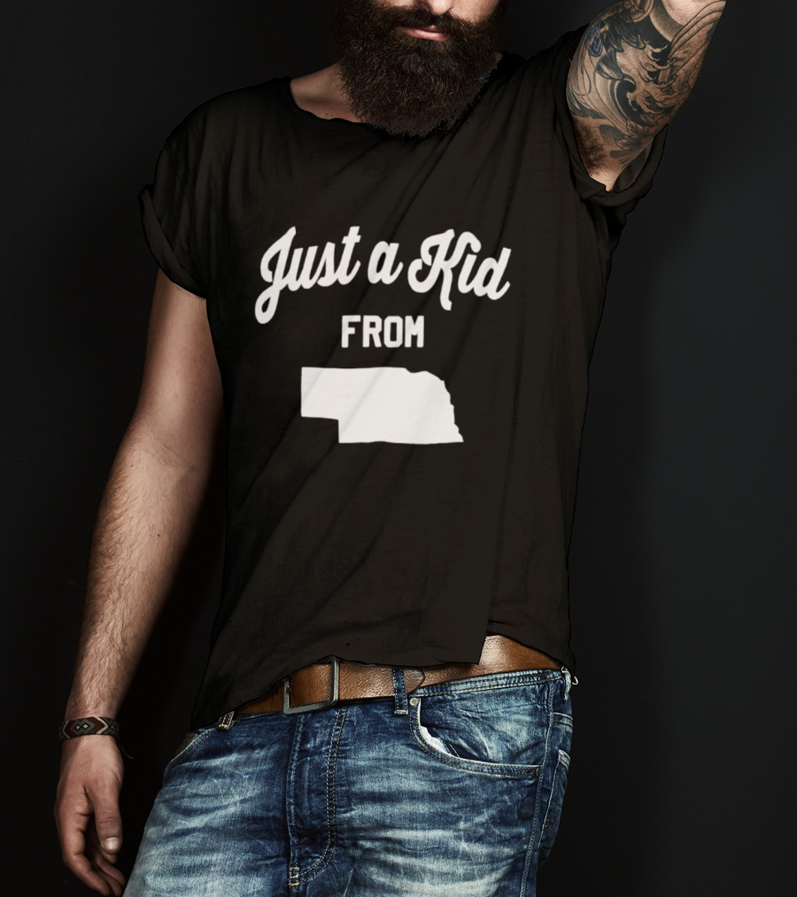 Just A Kid From Nebraska Map T-Shirt