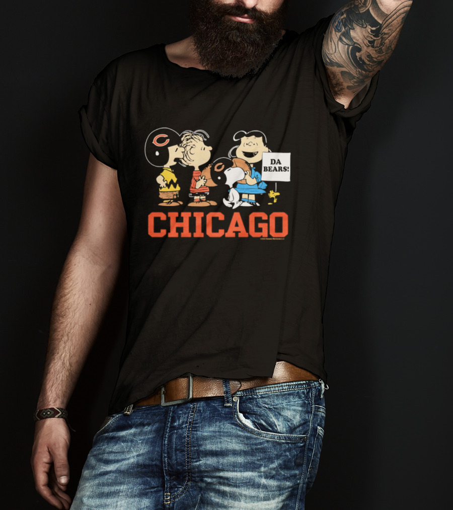 Chicago Bears Peanuts Characters Collaboration Da Bears T-Shirt