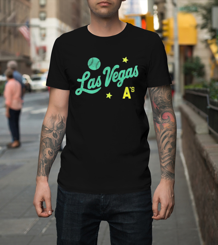 Las Vegas A's Baseball Script Stars T-Shirt