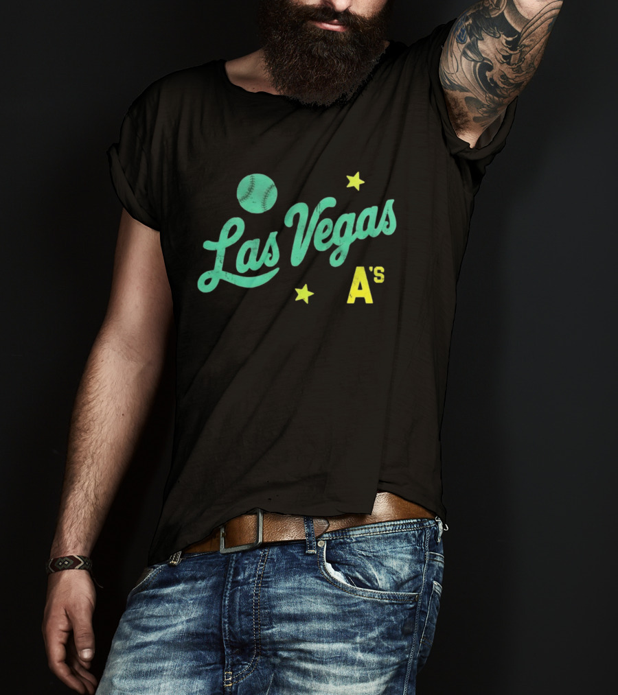 Las Vegas A's Baseball Script Stars T-Shirt
