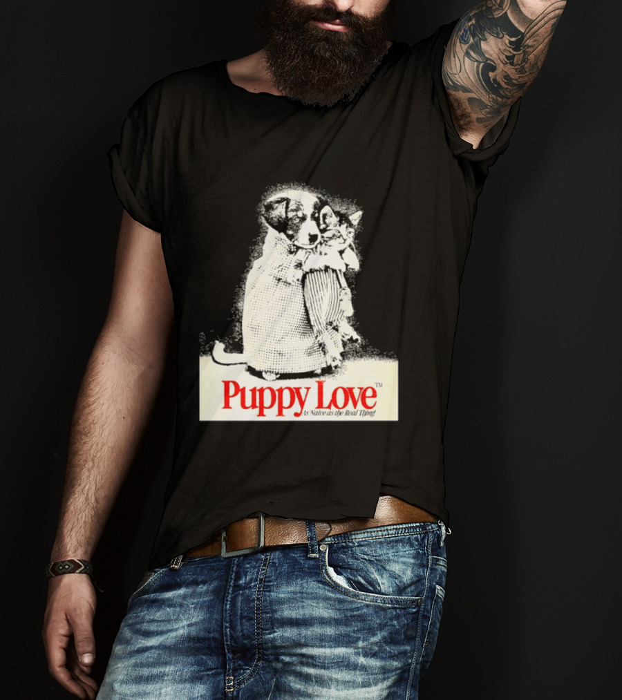 Puppy Love Naive Romance In Print T-Shirt