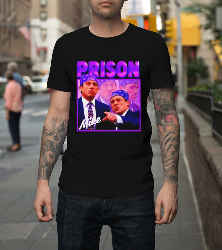 Prison Mike The Office Steve Carell Michael Scott Bandana Suit T-Shirt