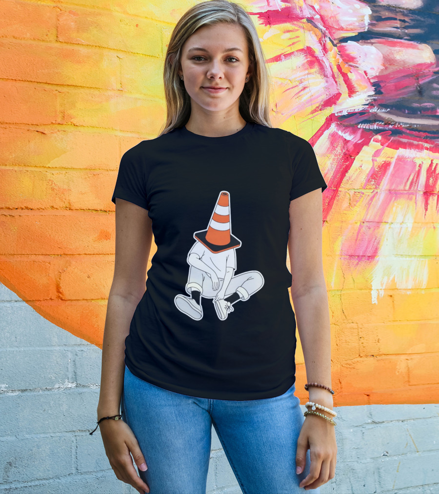 Under Construction Introvert Mode Traffic Cone Head Silent Reflection T-Shirt