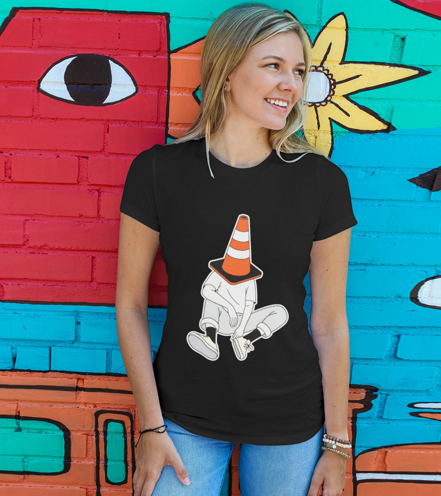 Under Construction Introvert Mode Traffic Cone Head Silent Reflection T-Shirt