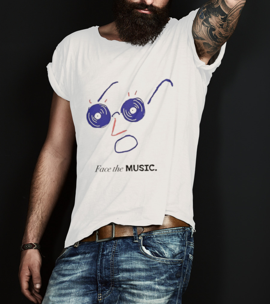 Face The Music Vinyl Record Audiophile Minimalist T-Shirt