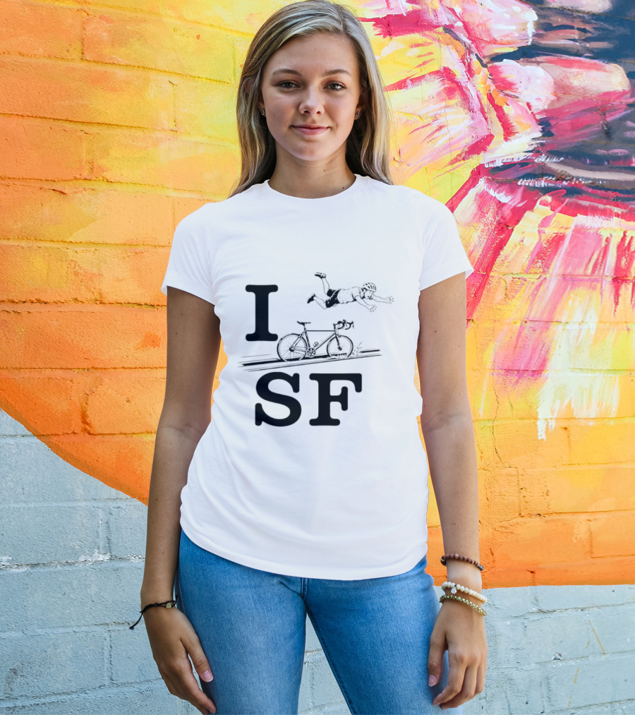 I Love SF Cycling Accident Bike Humor T-Shirt