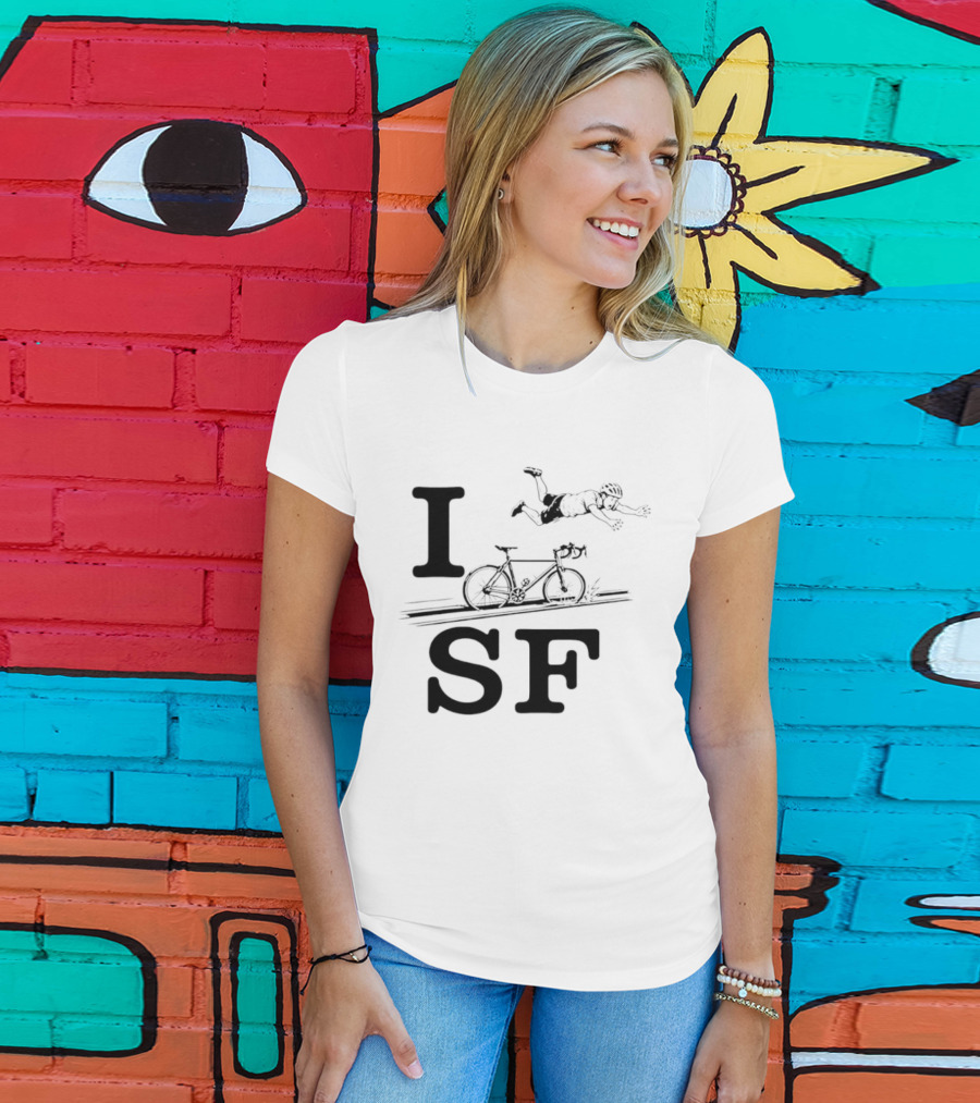 I Love SF Cycling Accident Bike Humor T-Shirt