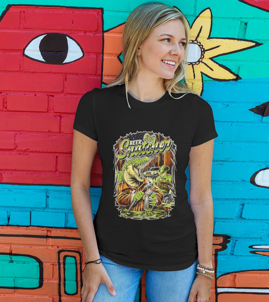 Beer Snatcher Alligator One Last Good Beer Hunter Scene T-Shirt