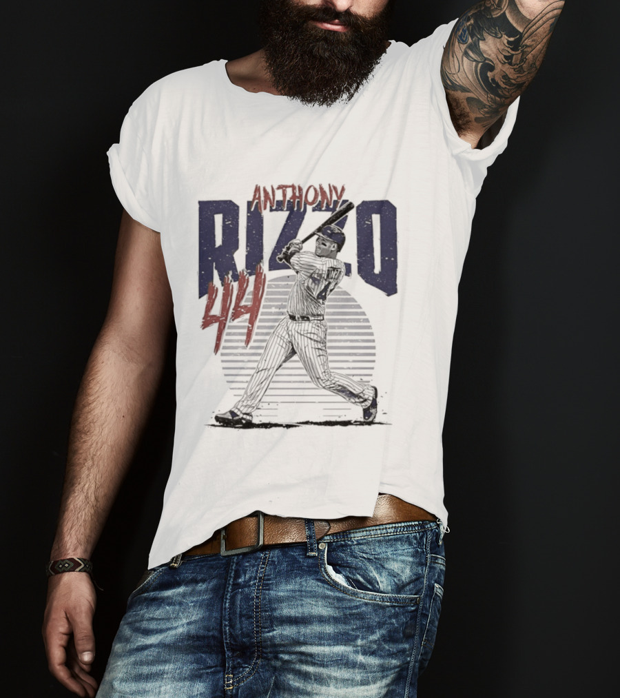 Anthony Rizzo 44 Chicago Cubs Slugger Baseball Swing T-Shirt