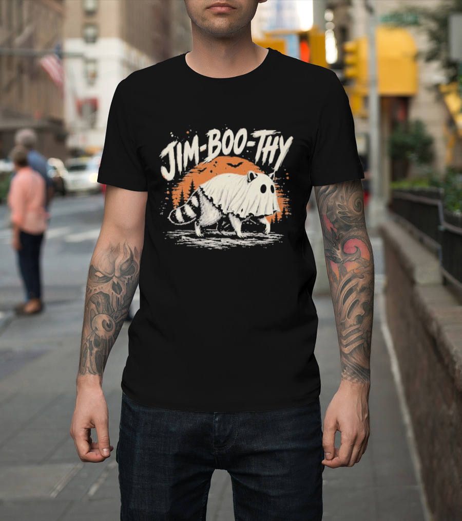 Jim Boo Thy Halloween Raccoon Ghost Costume T-Shirt