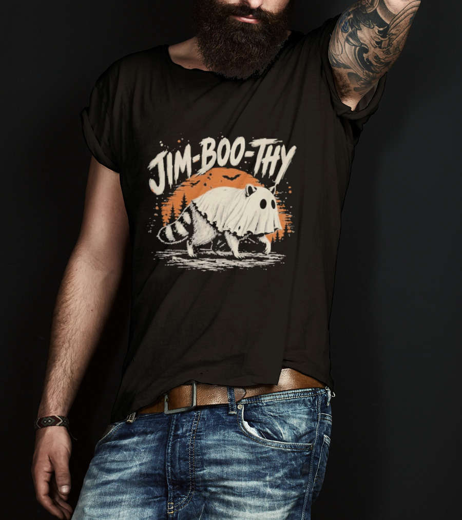 Jim Boo Thy Halloween Raccoon Ghost Costume T-Shirt