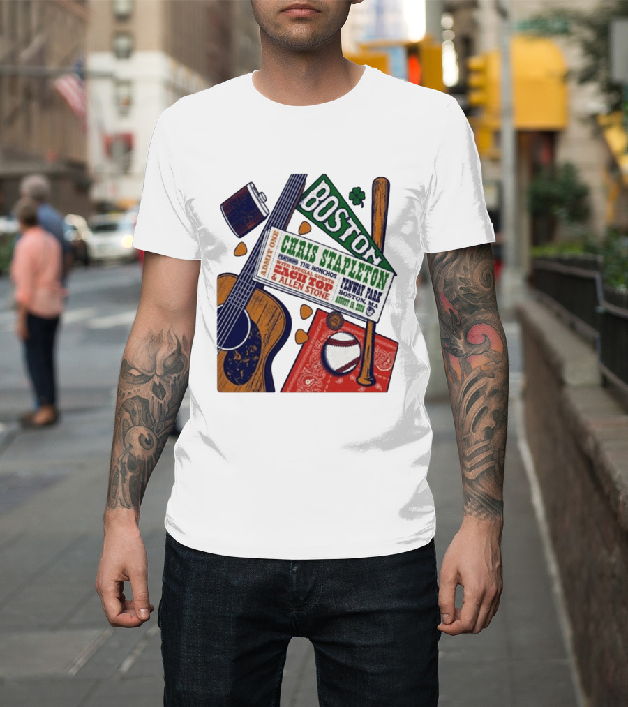 Chris Stapleton Live At Fenway Park Boston August 15 2026 Featuring The Honchos Zach Top Allen Stone T-Shirt