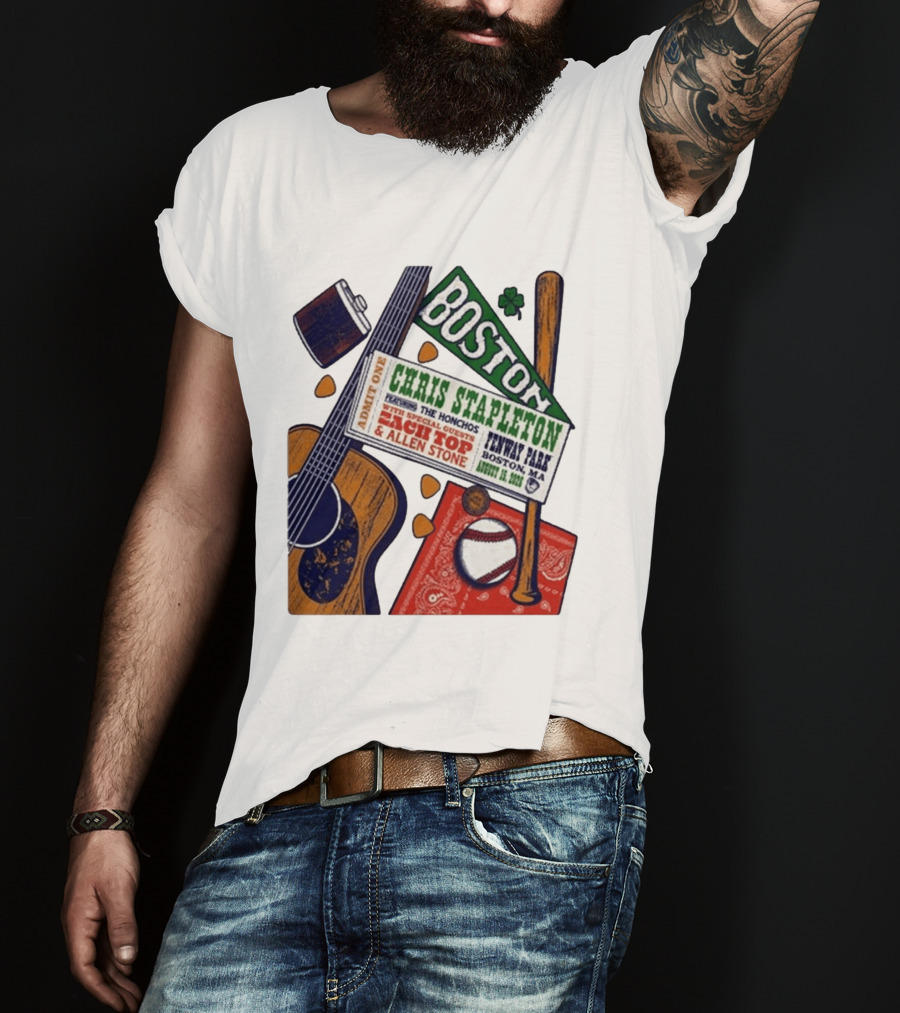 Chris Stapleton Live At Fenway Park Boston August 15 2026 Featuring The Honchos Zach Top Allen Stone T-Shirt