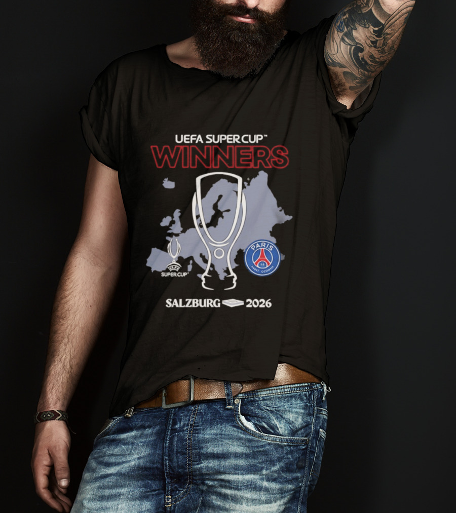 UEFA Super Cup Winners Paris Saint Germain Salzburg 2026 T-Shirt