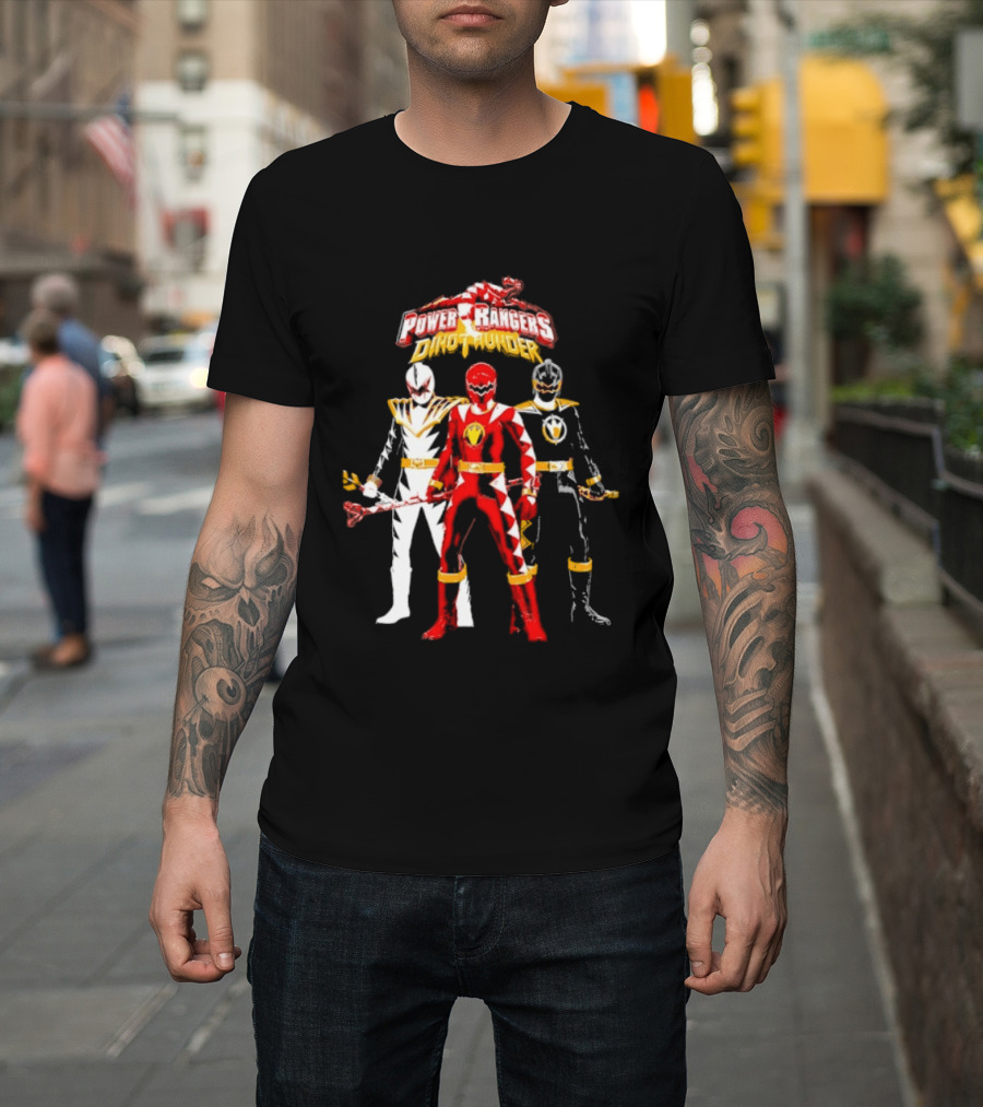 Power Rangers Dino Thunder Red Ranger Team Trio Power Stance T-Shirt