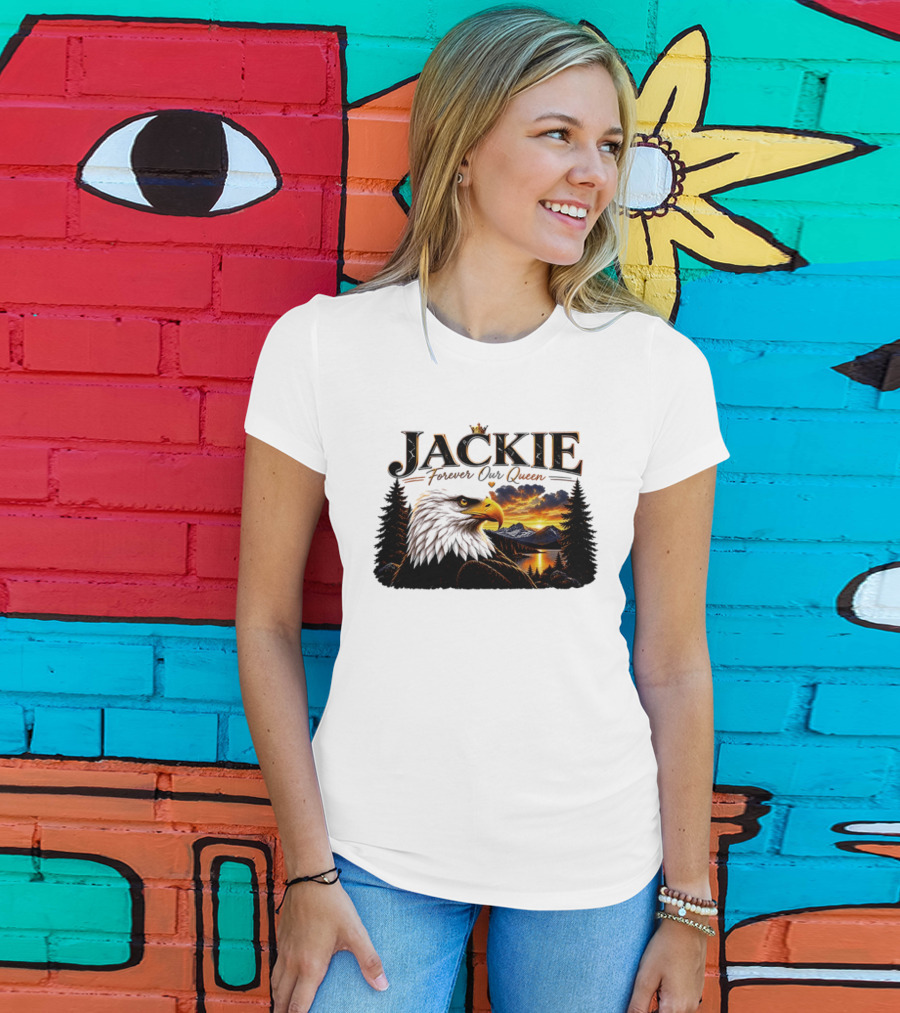 Jackie Forever Our Queen Eagle Sunset Mountain Scene T-Shirt