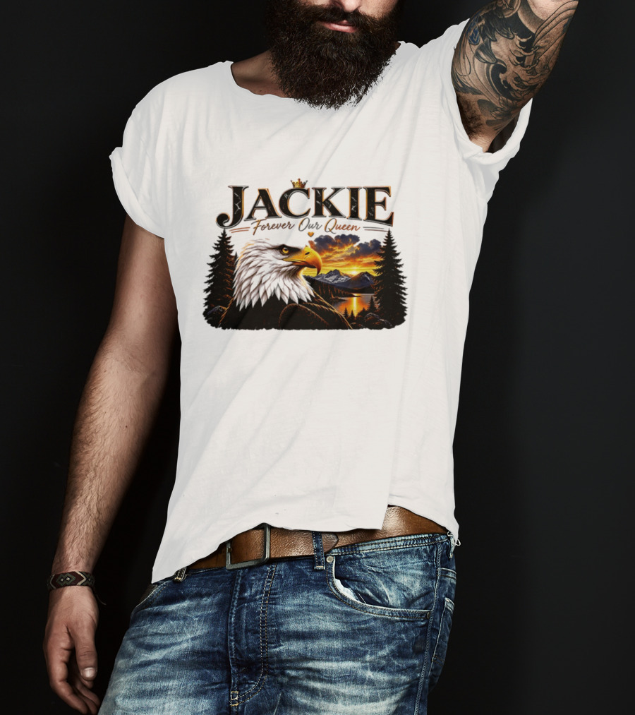Jackie Forever Our Queen Eagle Sunset Mountain Scene T-Shirt