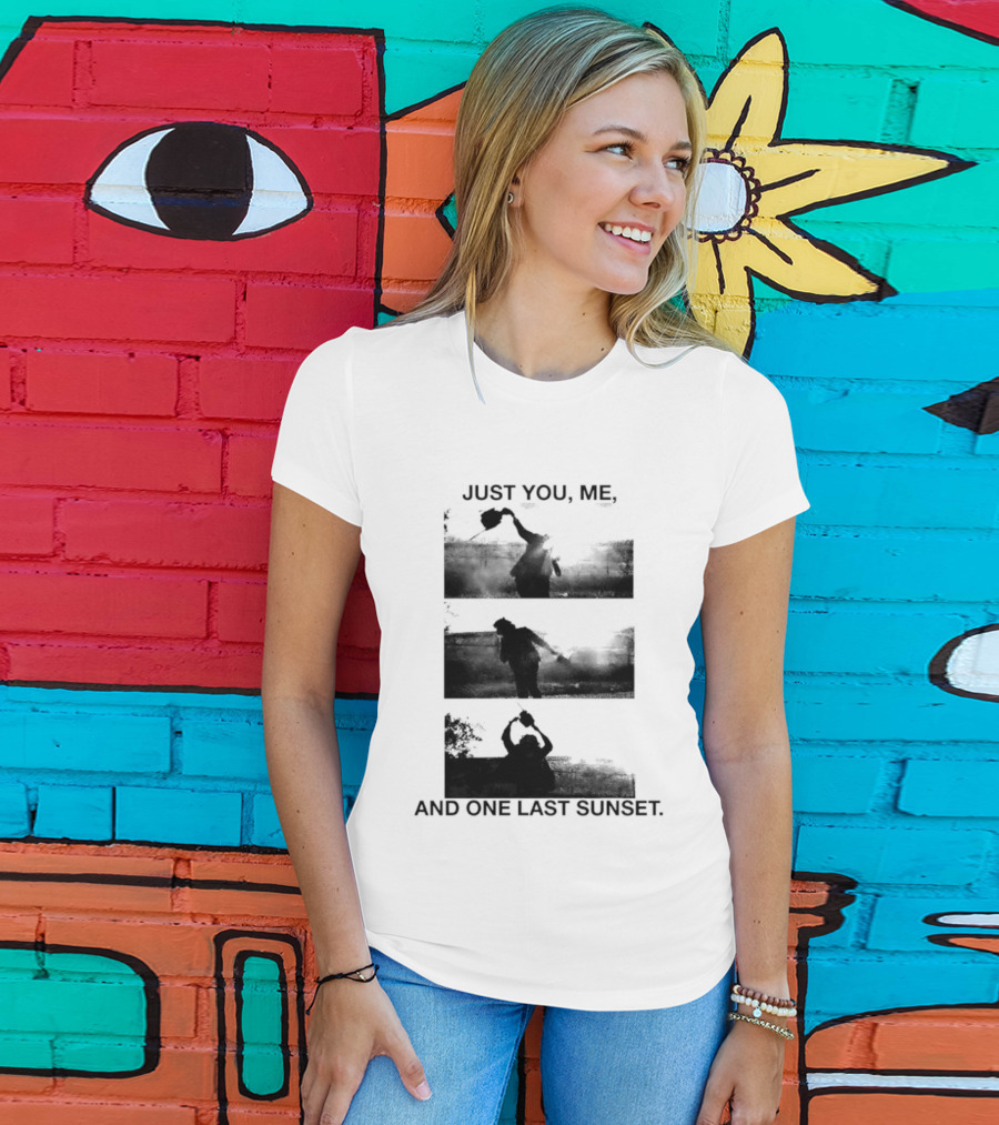 Just You Me And One Last Sunset Chainsaw Vintage Horror Aesthetic T-Shirt