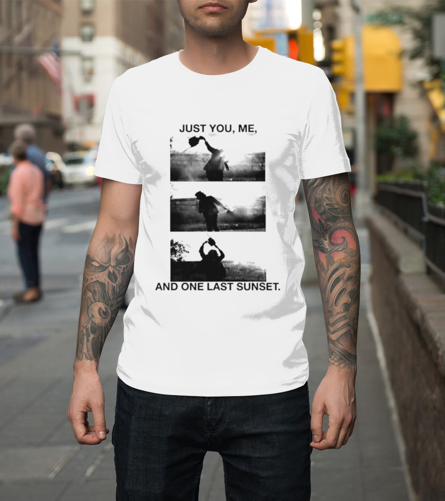 Just You Me And One Last Sunset Chainsaw Vintage Horror Aesthetic T-Shirt