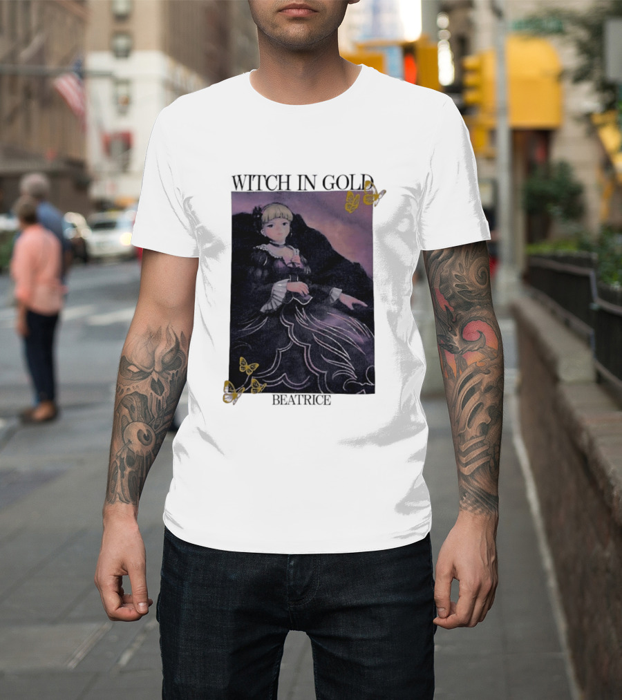 Witch In Gold Beatrice Butterflies Umineko When They Cry T-Shirt