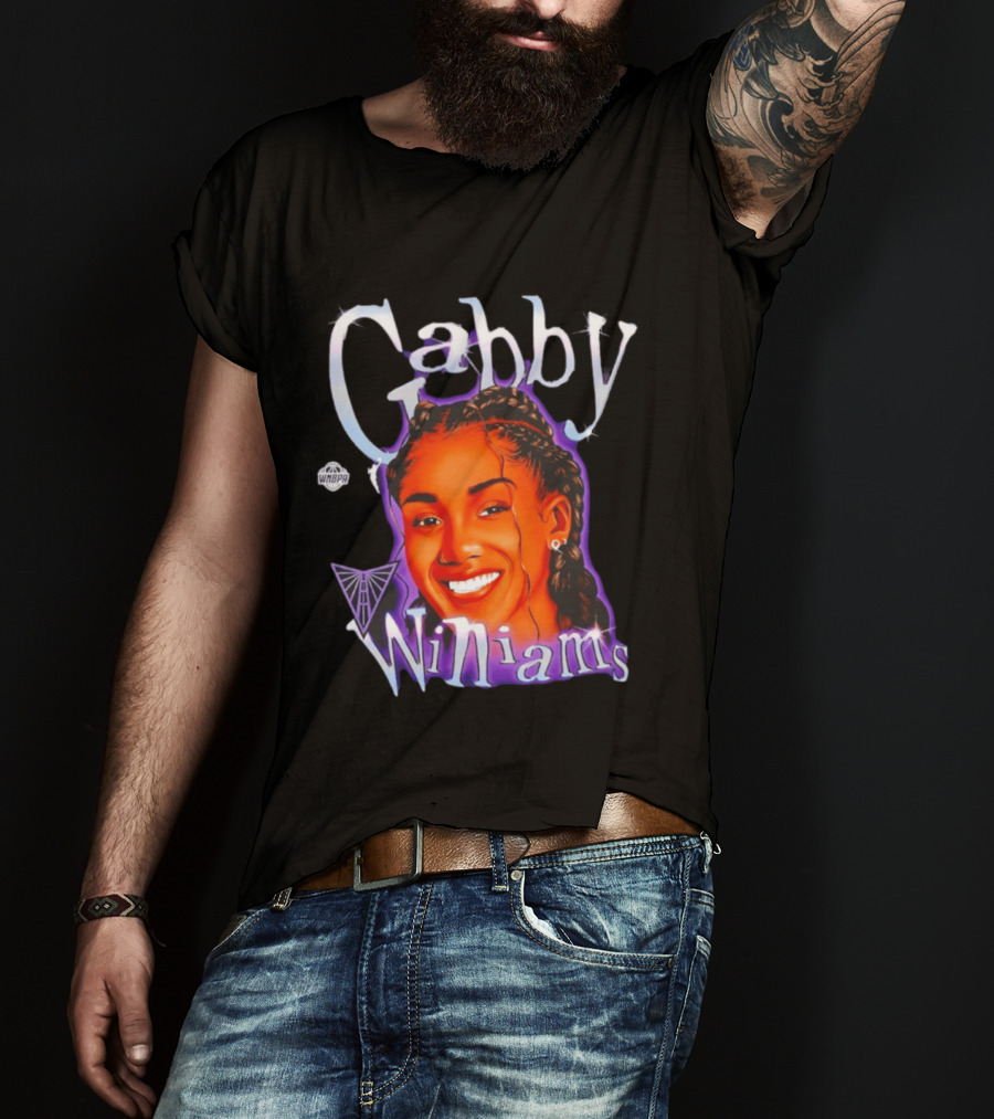 Gabby Williams WNBA Basketball Gabby Williams Text And Sketch T-Shirt