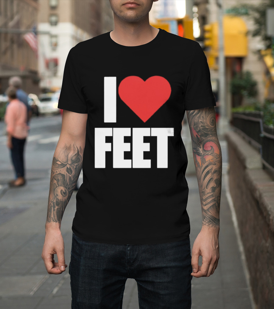 I Heart Feet Bold Red Heart Fun T-Shirt
