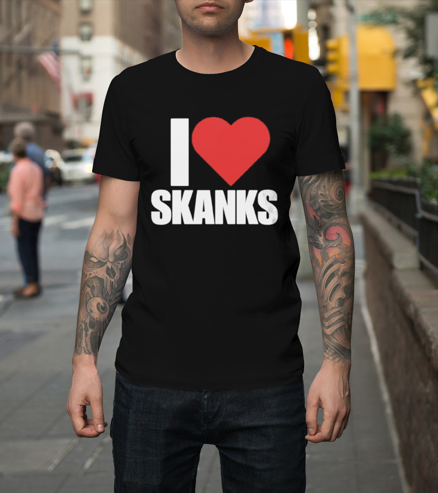 I Heart Skanks Red Love Symbol Humor T-Shirt