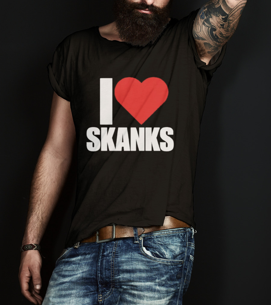 I Heart Skanks Red Love Symbol Humor T-Shirt