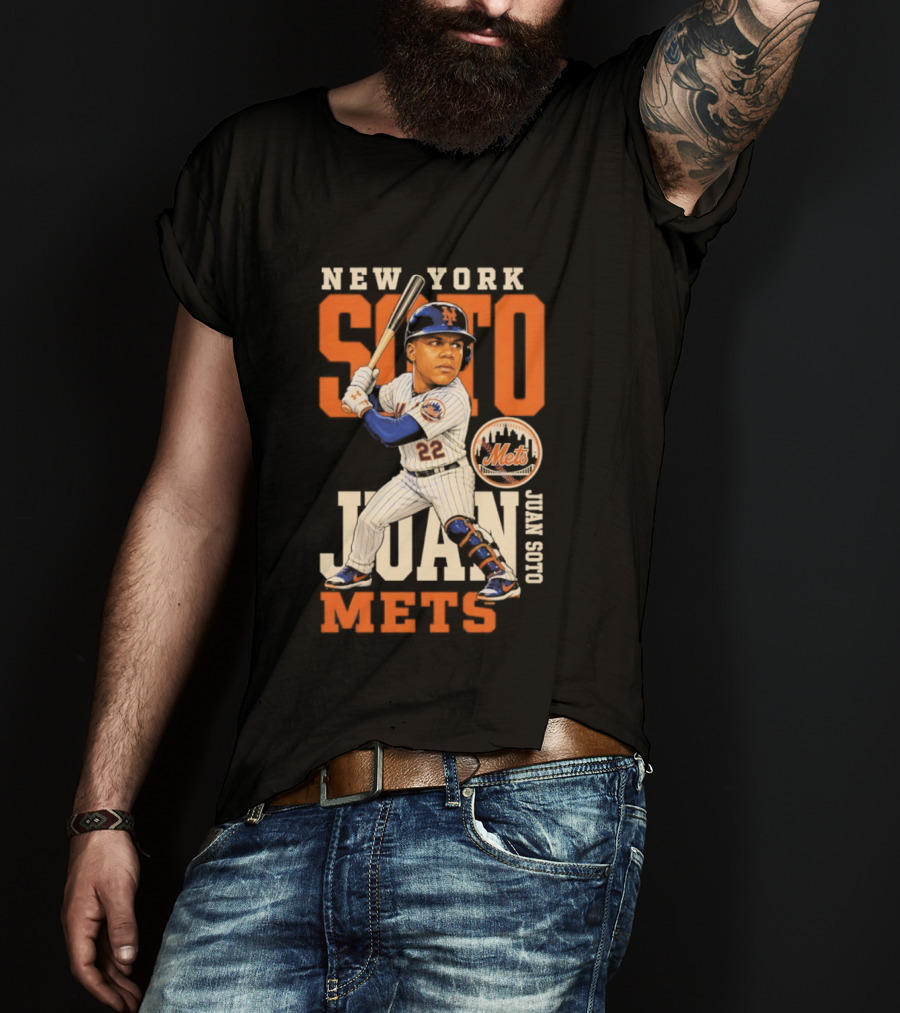 New York Mets Juan Soto 2026 MLB Season Caricature Mets T-Shirt