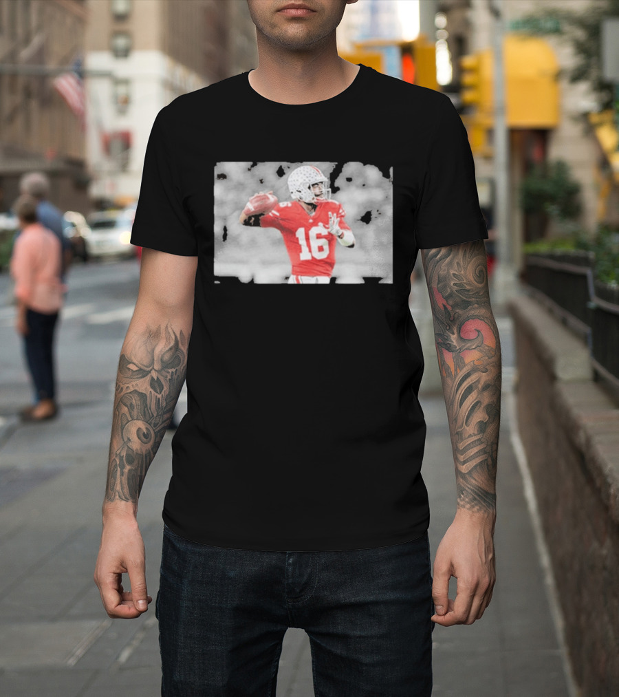 J.T. Barrett Ohio State Buckeyes #16 Football Quarterback Legend T-Shirt