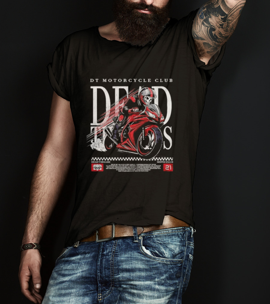 DT Motorcycle Club Dead Threads Moto Club Skeleton Rider 21 T-Shirt