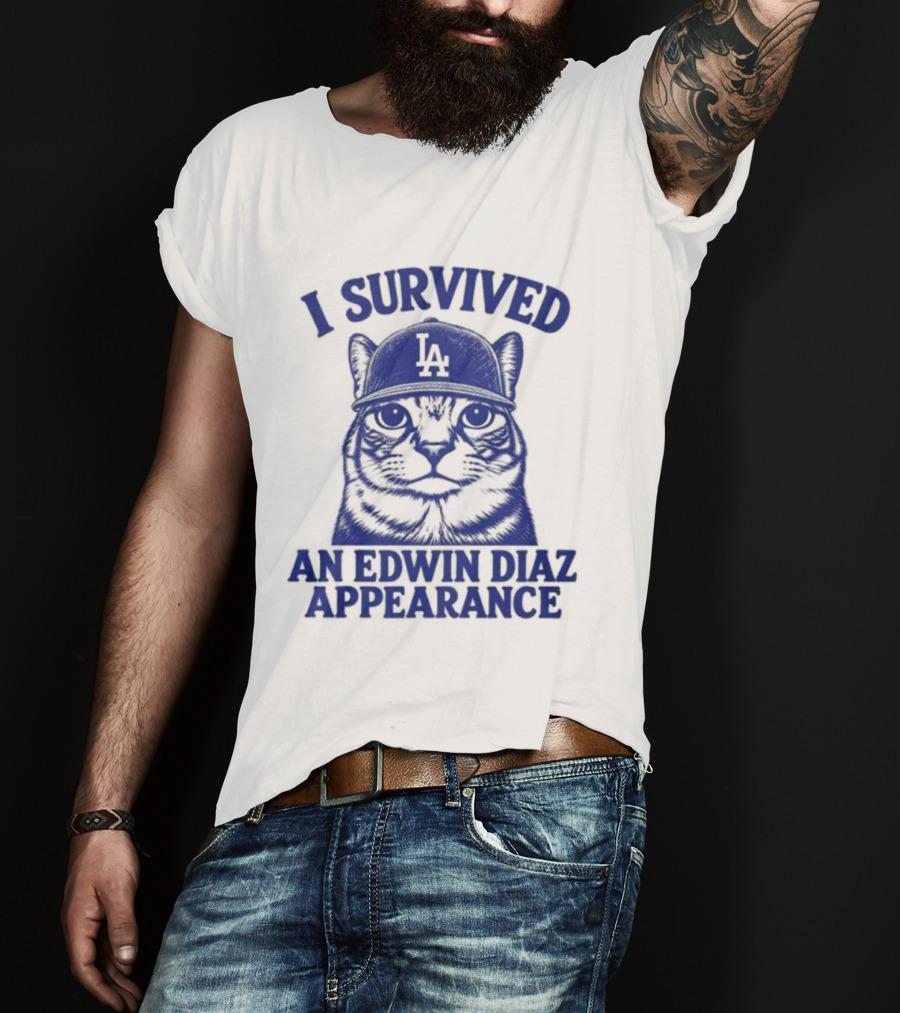 I Survived An Edwin Diaz Appearance LA Cat T-Shirt
