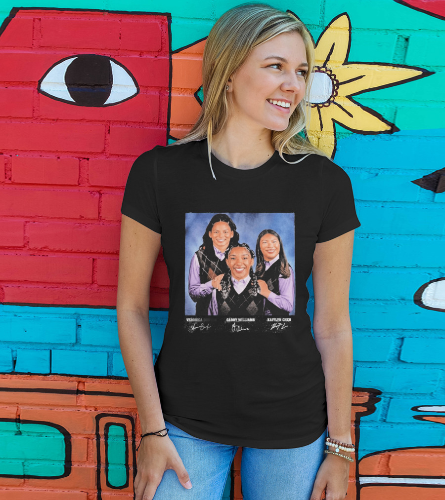 Veronica Burton Gabby Williams Kaitlyn Chen Step Brothers Argyle Sweater Purple T-Shirt