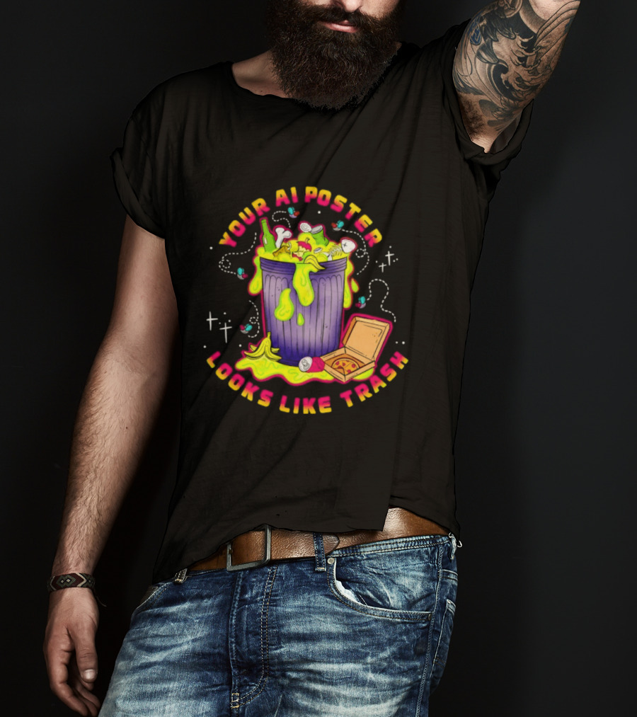 Your AI Looks Like Trash Pizza Trash Can Goo T-Shirt