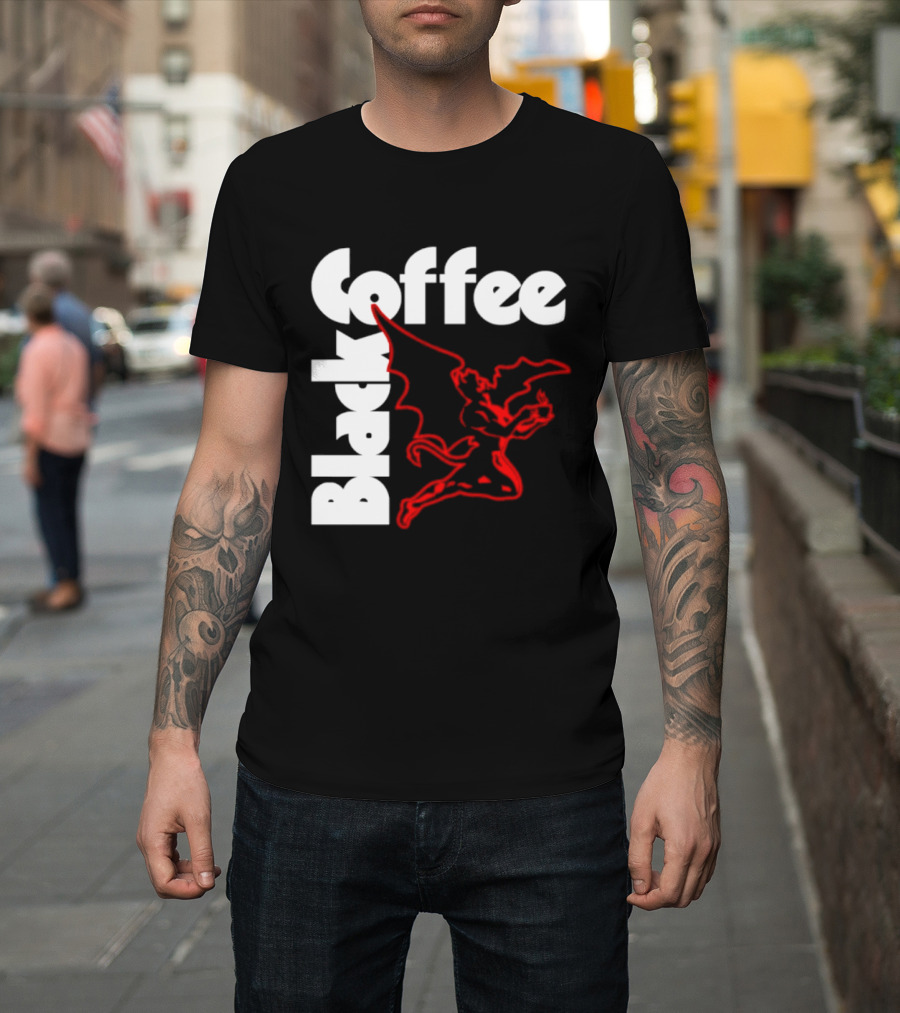 Black Coffee Devil Caffeine Drinking T-Shirt