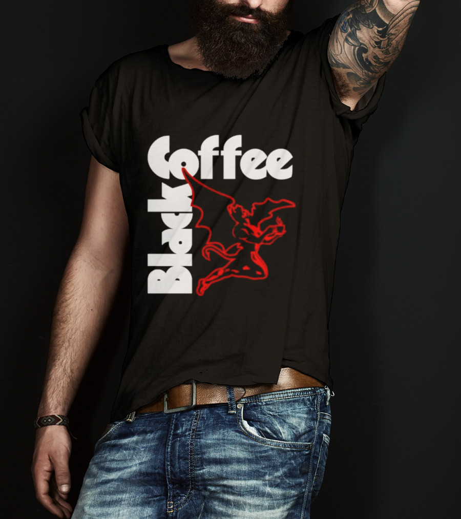 Black Coffee Devil Caffeine Drinking T-Shirt