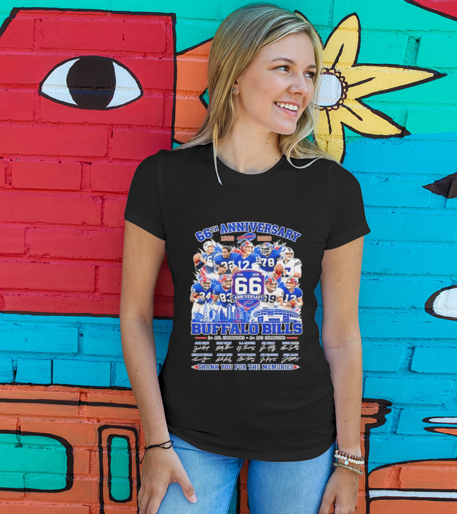 66th Anniversary Buffalo Bills 1960 2026 AFL Champions Thank You For The Memories T-Shirt