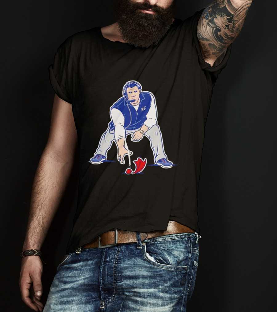 New England Patriots NE Coach Three Point Stance T-Shirt