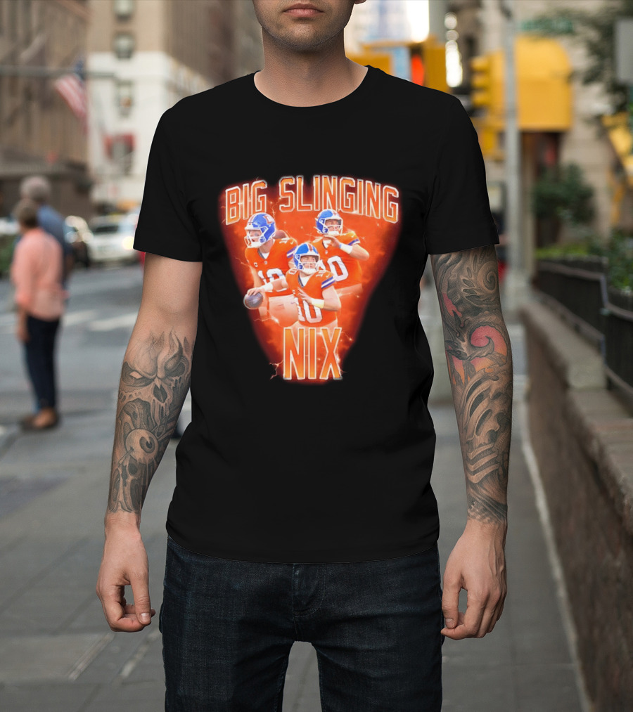 Denver Broncos Big Slinging Bo Nix Collage T-Shirt