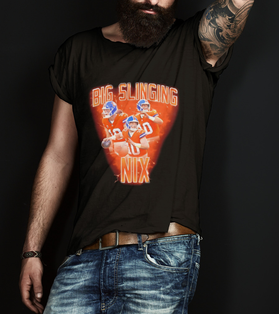 Denver Broncos Big Slinging Bo Nix Collage T-Shirt