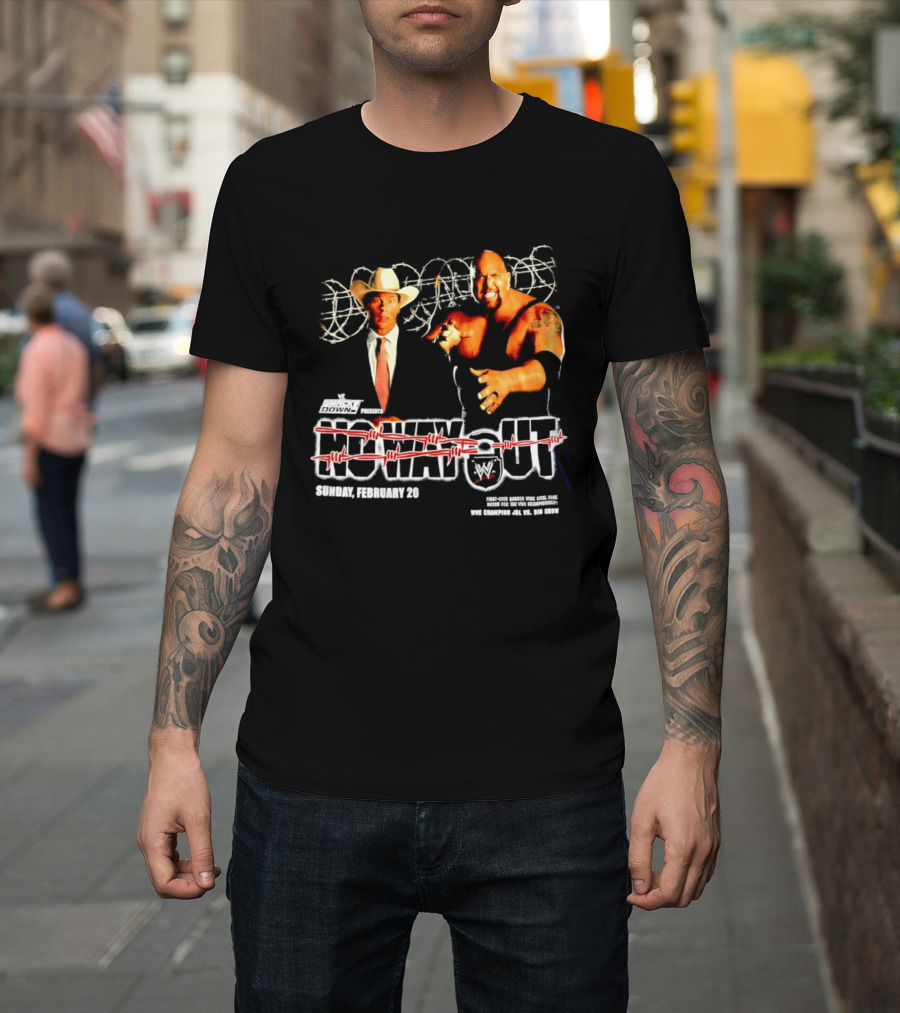 WWE No Way Out 2005 John Bradshaw Layfield Vs Big Show February 20 SmackDown Barbed Wire Match T-Shirt