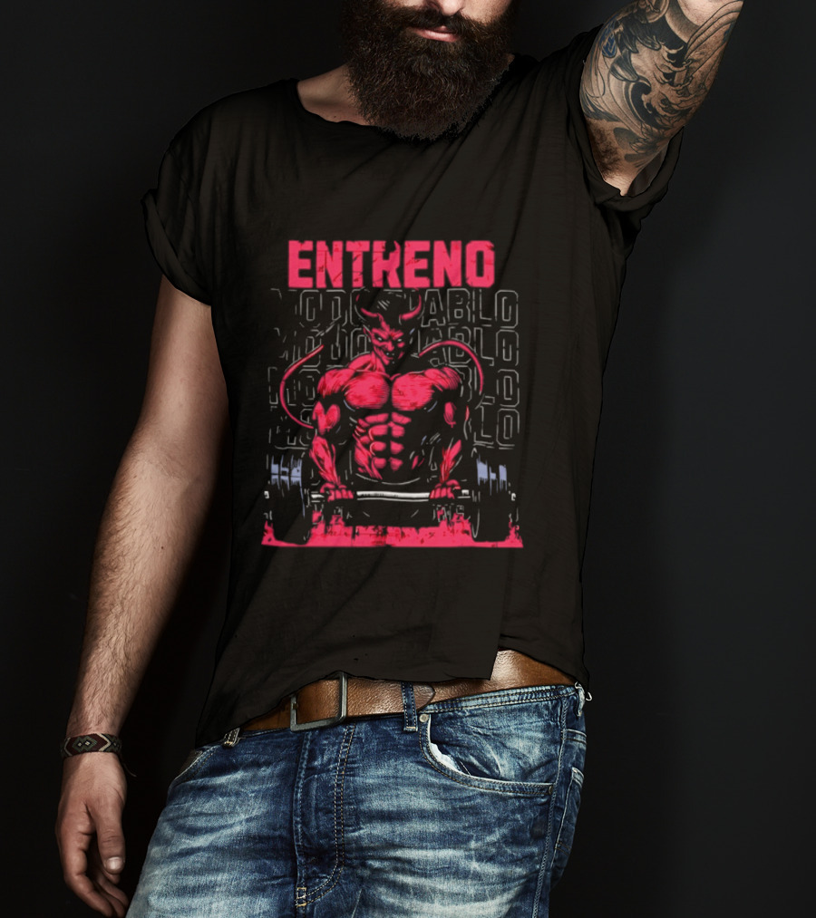 Entreno Modo Diablo Bodybuilder Devil Weightlifting T-Shirt