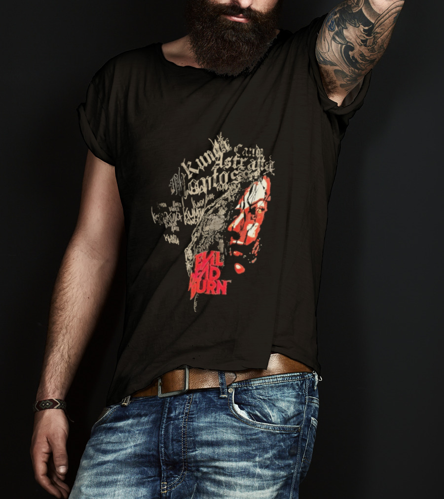 Kunda Astaroth Manto Satta Evil Dead Burn Face Typographic T-Shirt