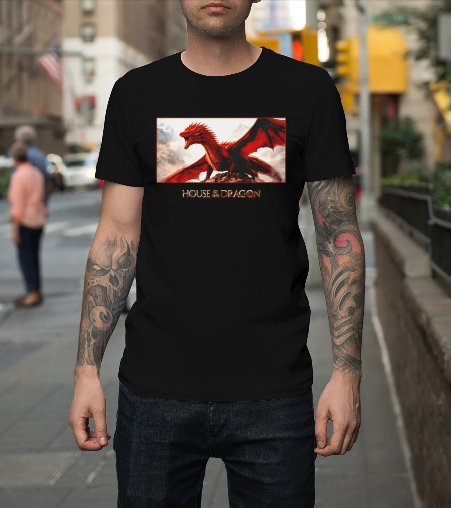 House Of The Dragon Caraxes War Memorial Mountains Scene T-Shirt